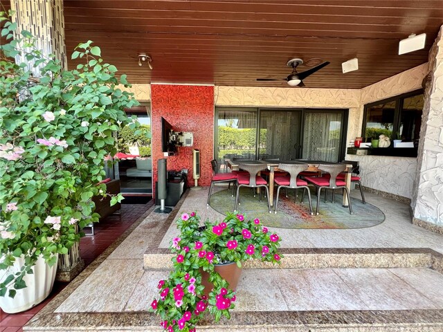 view of patio / terrace with ceiling fan