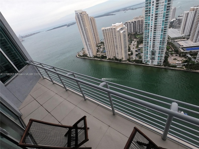 balcony with a water view