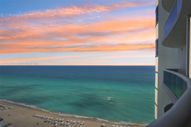 water view featuring a beach view