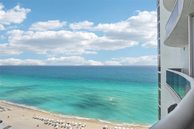 property view of water with a view of the beach