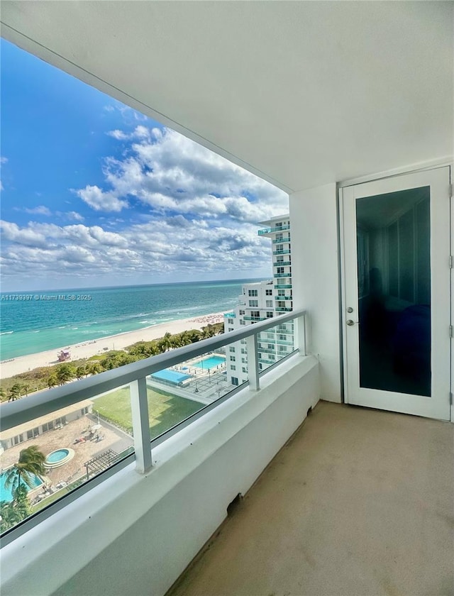 5005 Collins Ave Unit 1212, Miami Beach, FL 33140 - balcony with view of water and beach