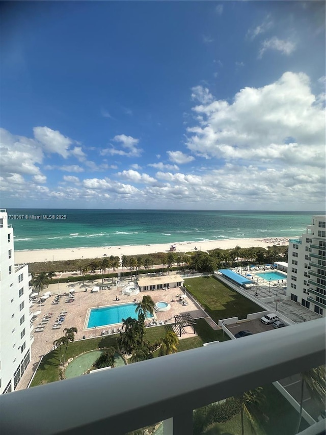 water view featuring a view of the beach