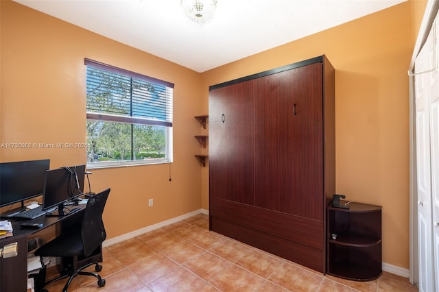 office featuring light tile patterned floors