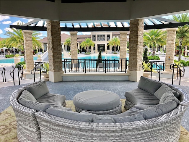 view of patio / terrace featuring an outdoor hangout area