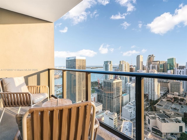 balcony with a water view