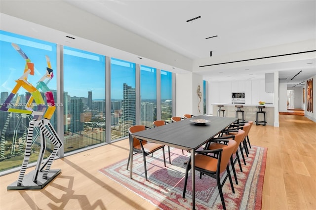 dining area featuring light hardwood / wood-style floors