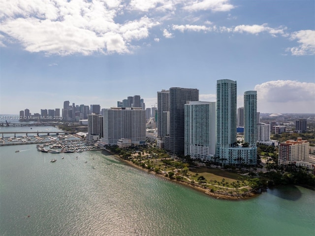 view of city with a water view