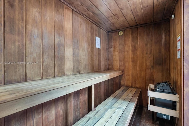 view of sauna