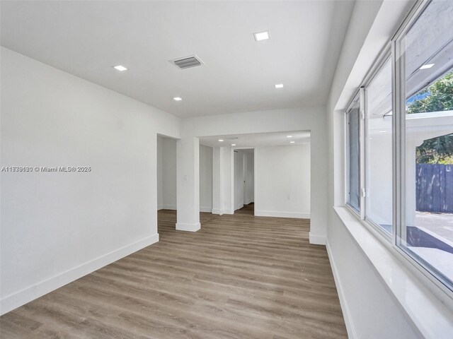 empty room featuring light hardwood / wood-style flooring