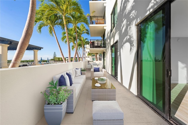 balcony with an outdoor hangout area