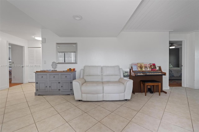 view of tiled living room