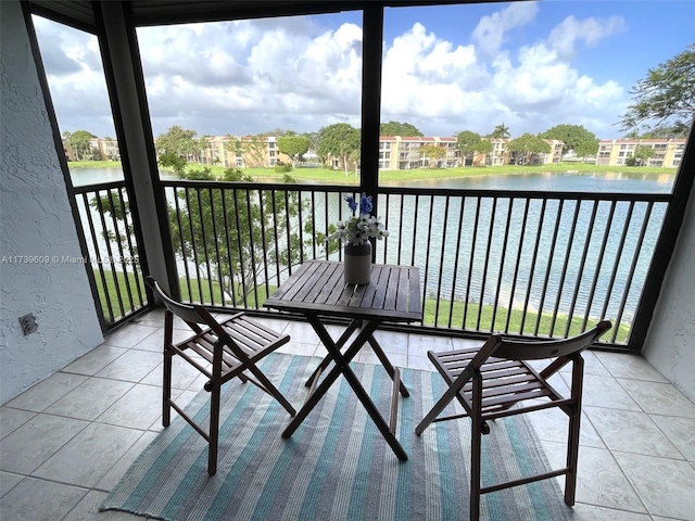 balcony with a water view