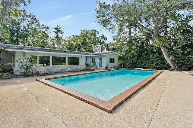 view of pool featuring a patio