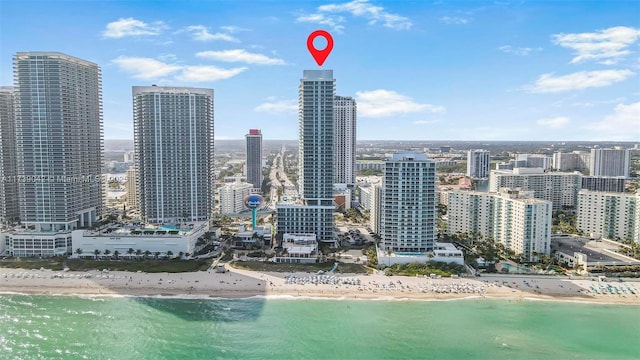 city view with a beach view and a water view