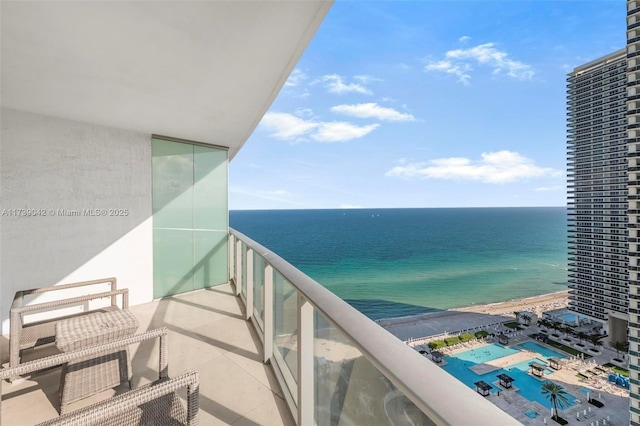 balcony with a water view