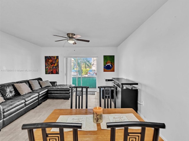 16900 NE 14th Ave Unit 115, Miami, FL 33162 - dining area with a ceiling fan and light tile patterned flooring