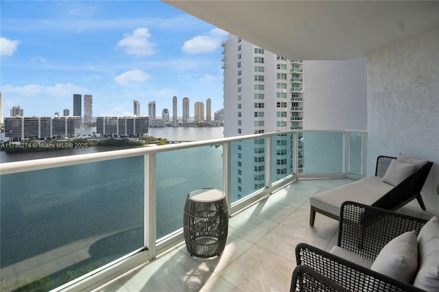 balcony with a water view