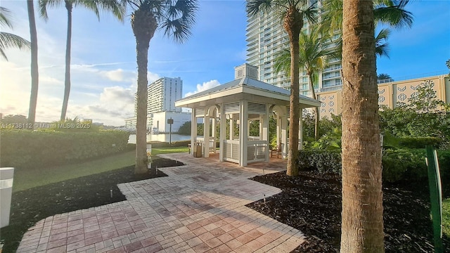 view of patio / terrace with a gazebo