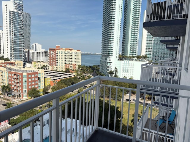 balcony with a water view