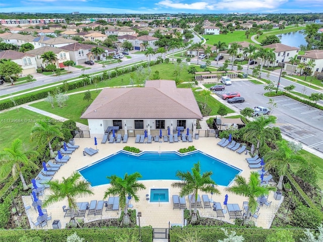 view of pool featuring a patio