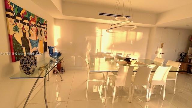 view of tiled dining area