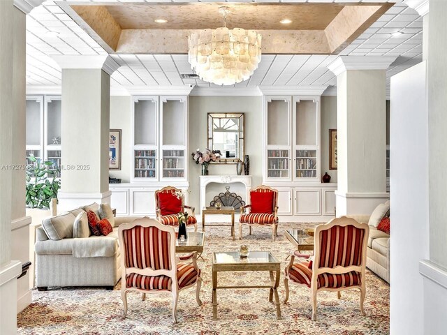 interior space featuring an inviting chandelier