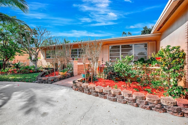 view of front of house with a patio area