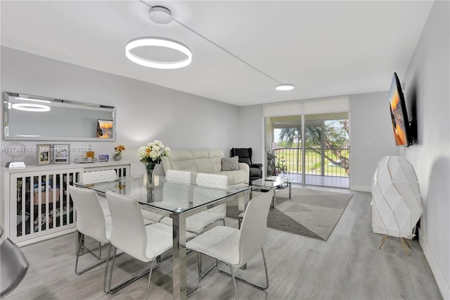 dining area featuring light hardwood / wood-style flooring