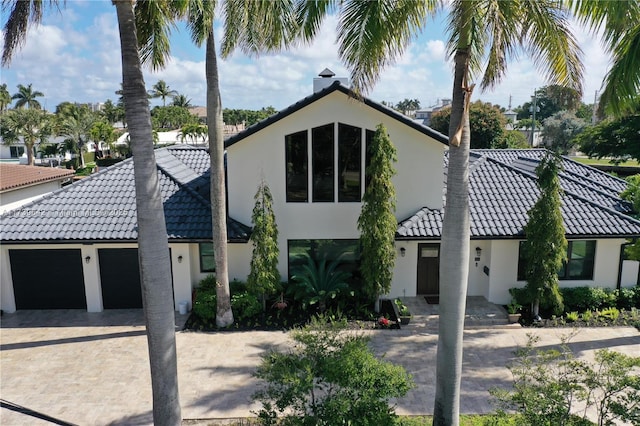 view of front of home with a garage