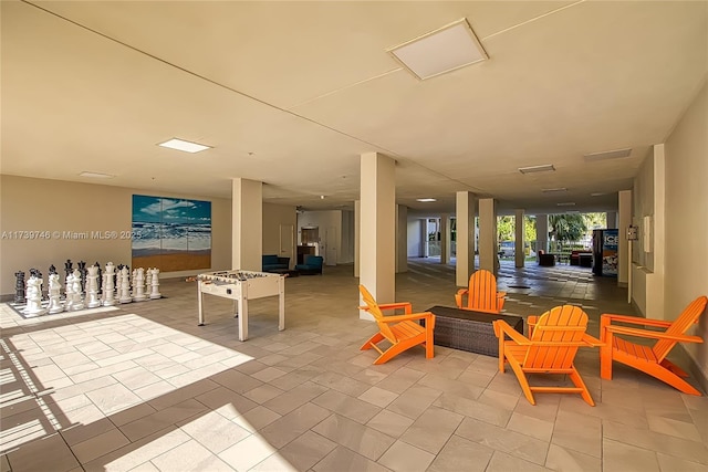 view of patio with a fire pit