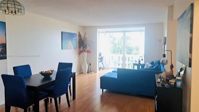 dining area with hardwood / wood-style flooring