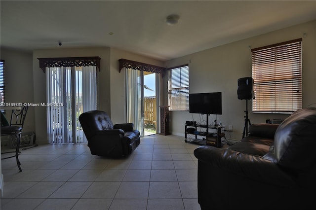 view of tiled living room