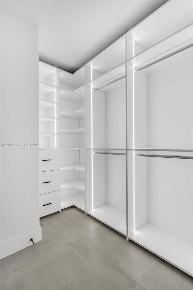 view of walk in closet