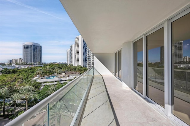 balcony with a city view