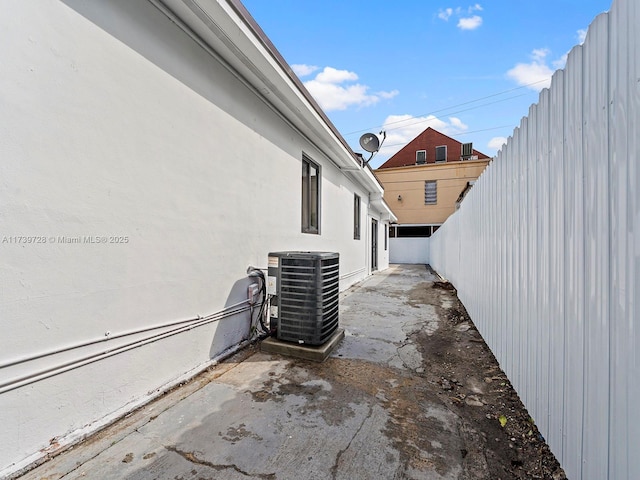 view of patio featuring central AC unit