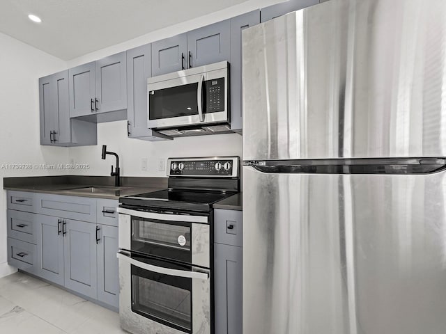 kitchen with stainless steel appliances and sink