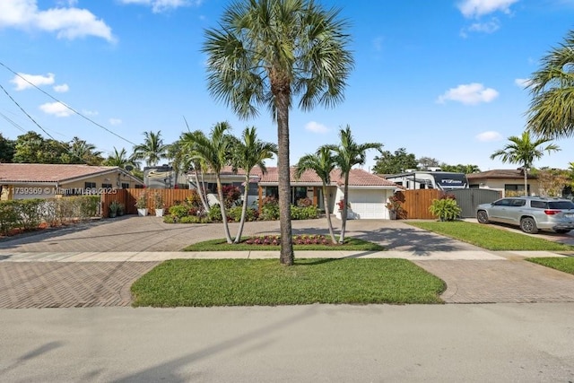 ranch-style home with a garage