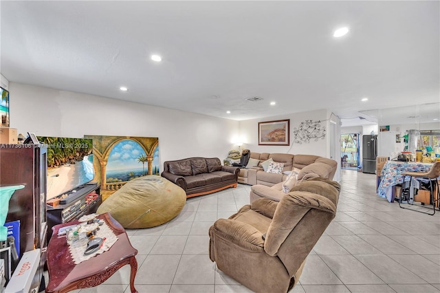 view of tiled living room