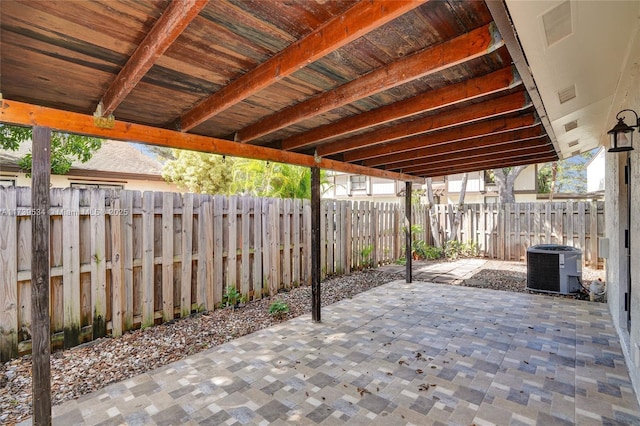 view of patio / terrace with central AC unit