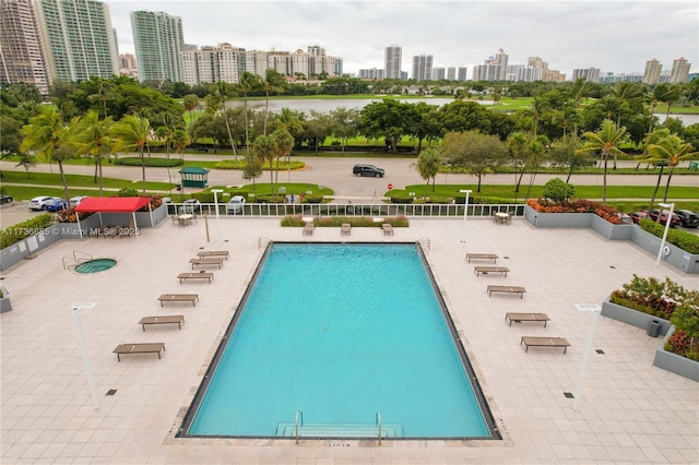 view of pool with a patio