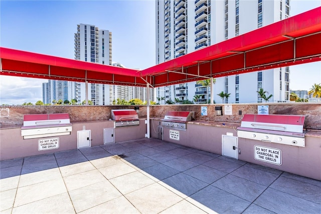 view of patio / terrace with area for grilling and exterior kitchen