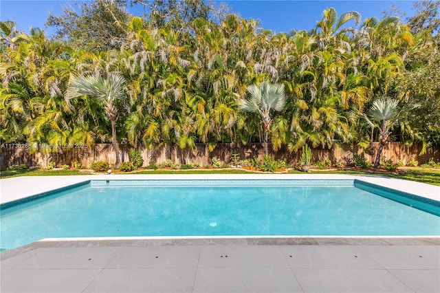 view of pool with fence and a fenced in pool