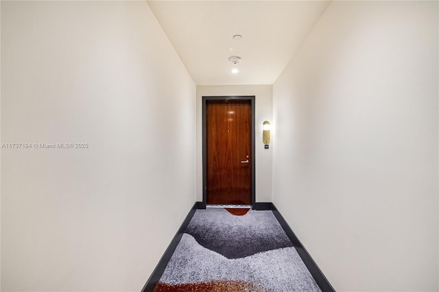 doorway to outside with carpet