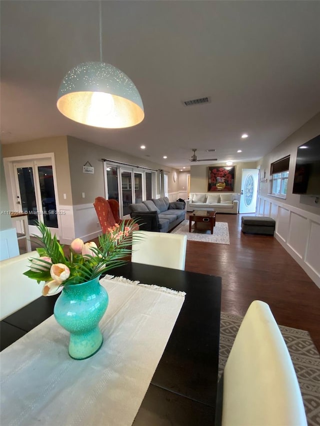 dining room featuring dark hardwood / wood-style floors