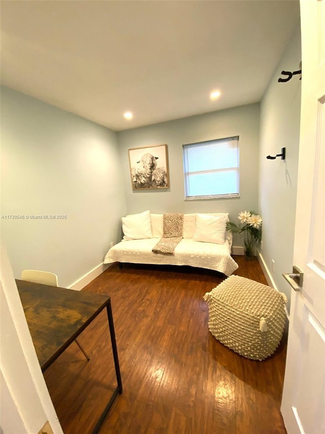 living room with hardwood / wood-style floors