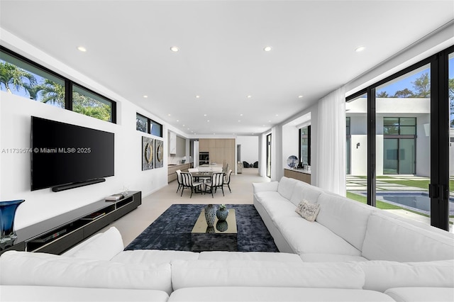 living room featuring plenty of natural light