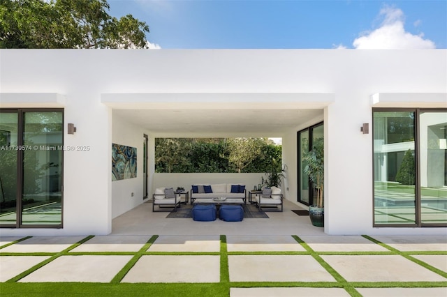 view of patio / terrace featuring an outdoor living space