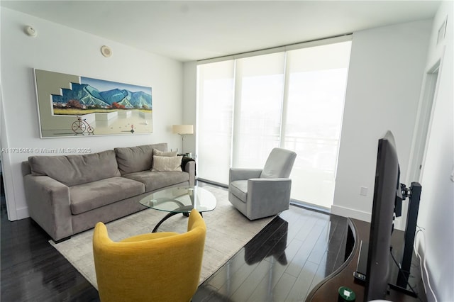 living room featuring hardwood / wood-style floors