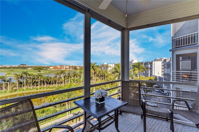 balcony with a water view