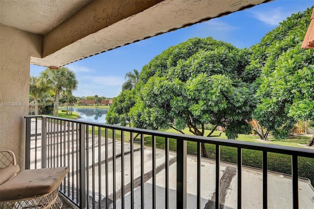balcony with a water view